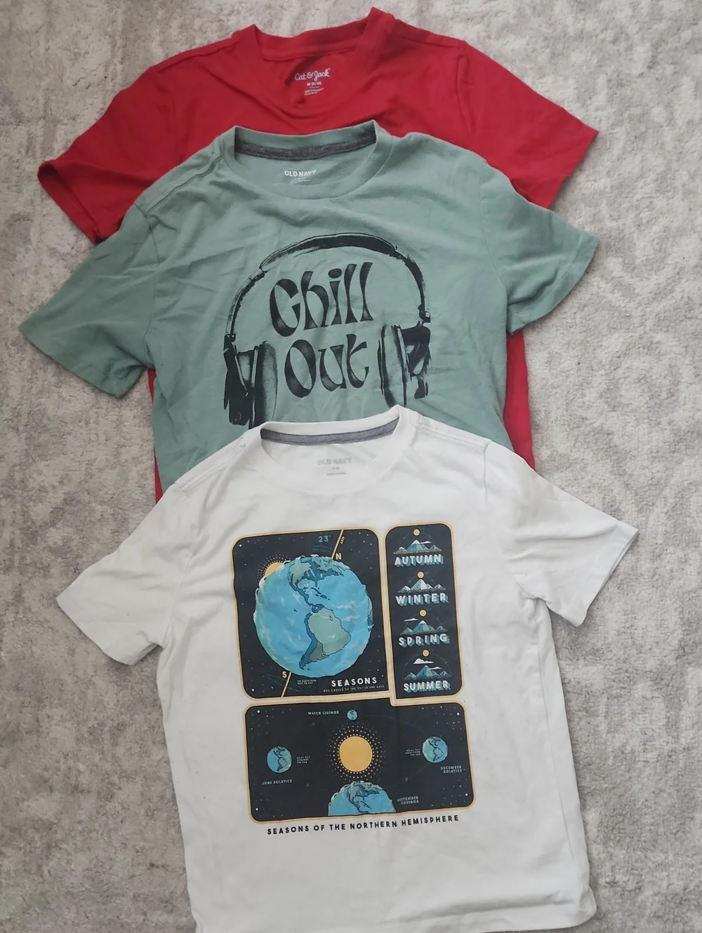 Boys Bundle Red, Green & White Kids Graphic Tee Pack